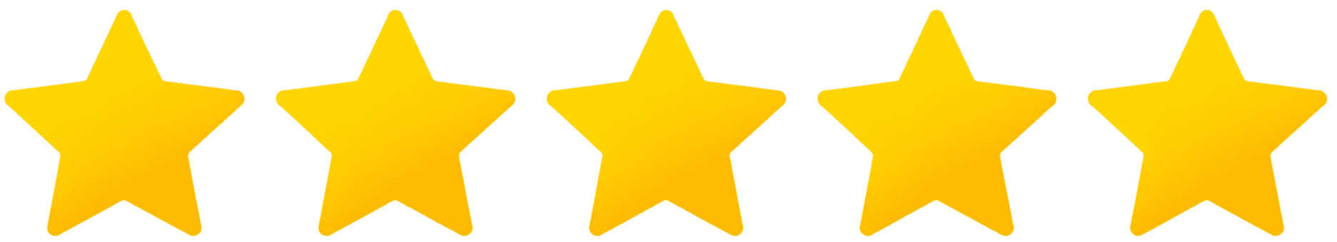 Five yellow stars in a row